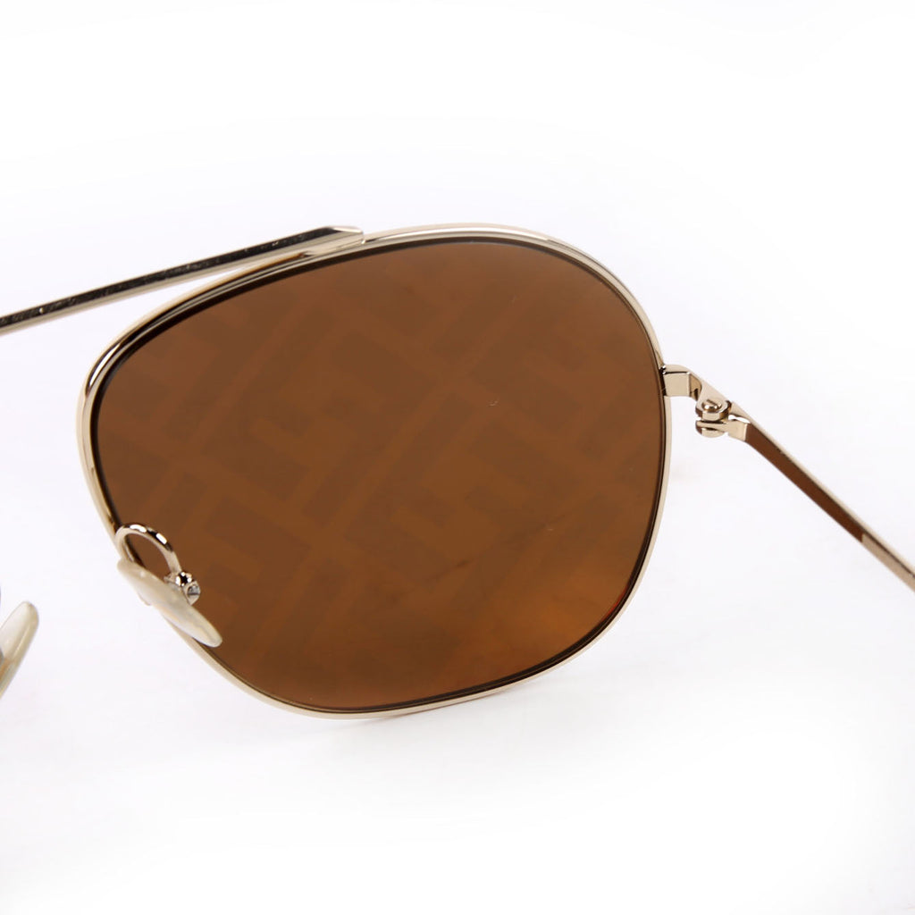 Fendi FF0407 Zucca Aviator Sunglasses Brown/Gold
