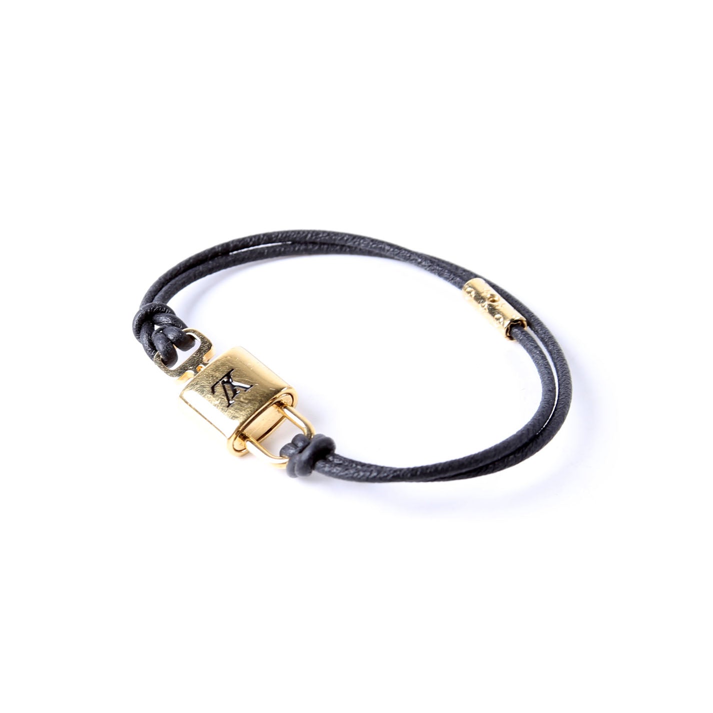 LV Padlock Bracelet Black/Gold