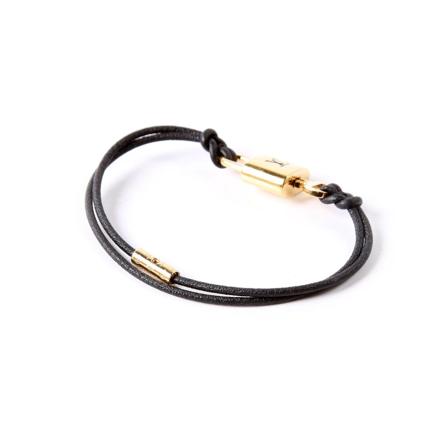 LV Padlock Bracelet Black/Gold