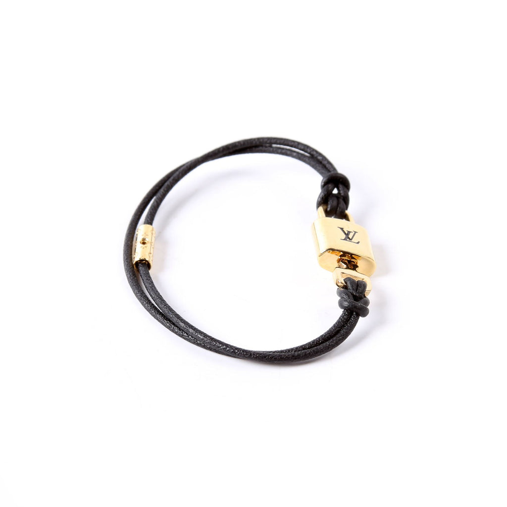 LV Padlock Bracelet Black/Gold