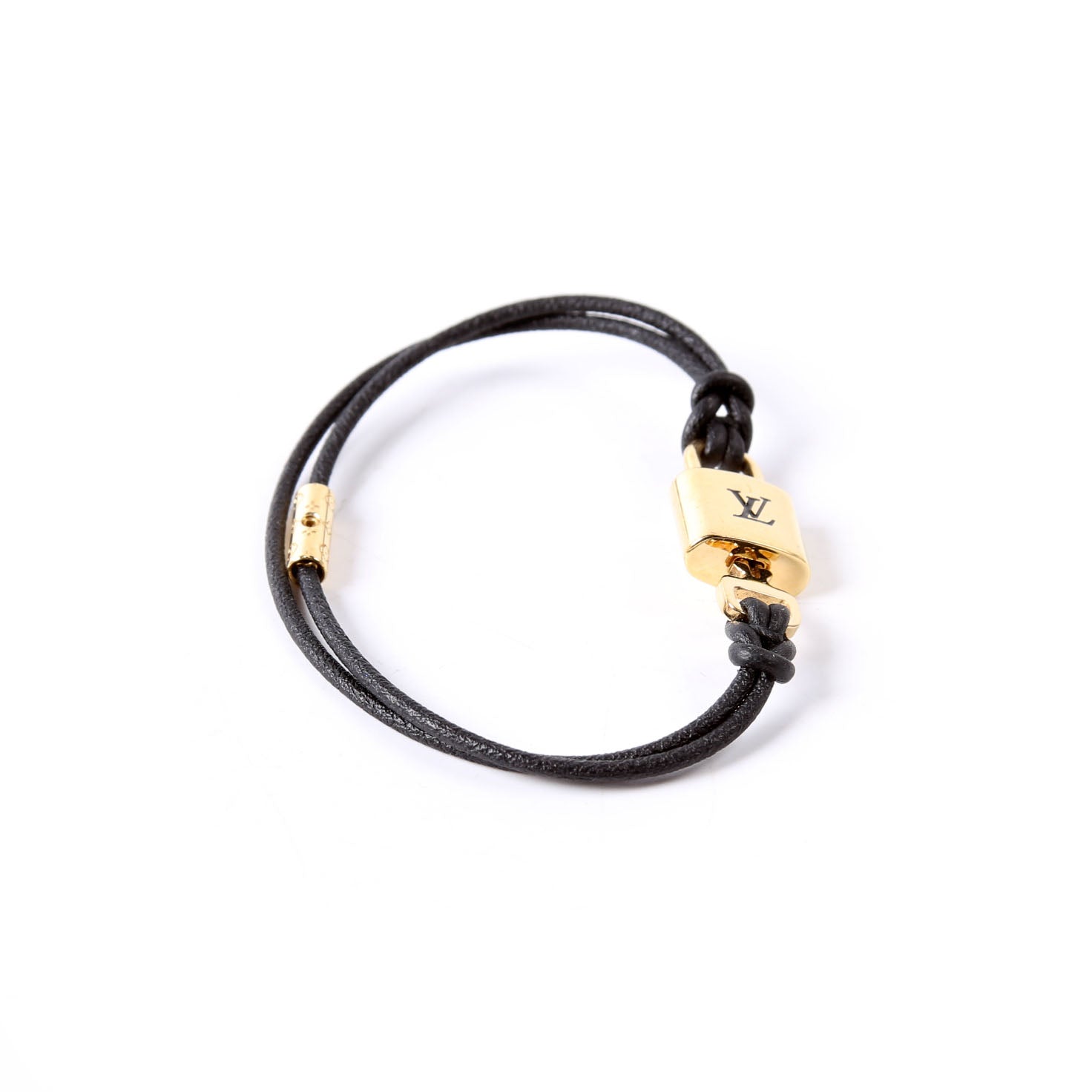 LV Padlock Bracelet Black/Gold