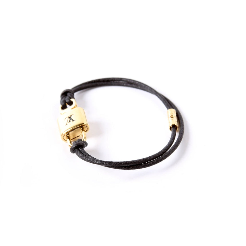 LV Padlock Bracelet Black/Gold