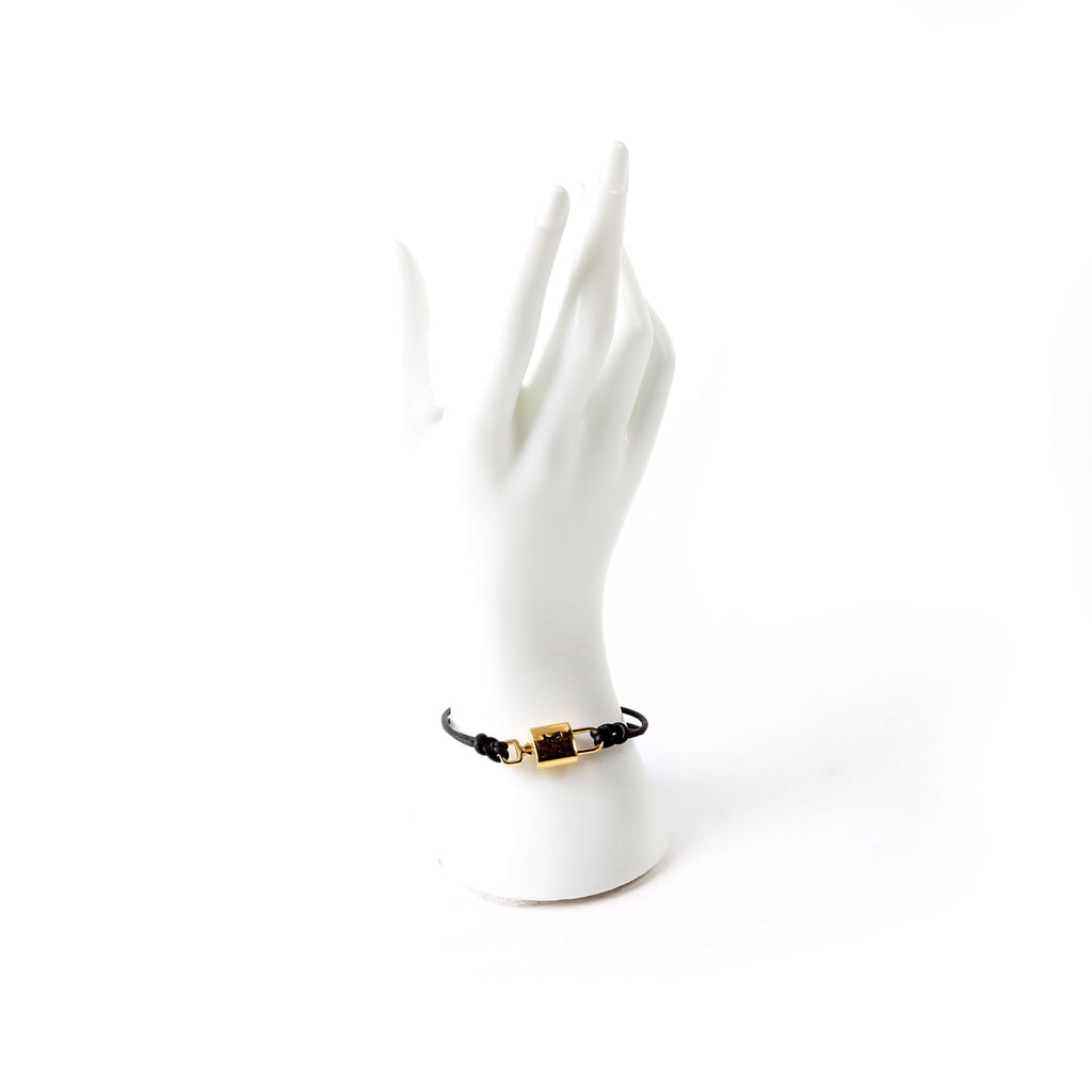 LV Padlock Bracelet Black/Gold