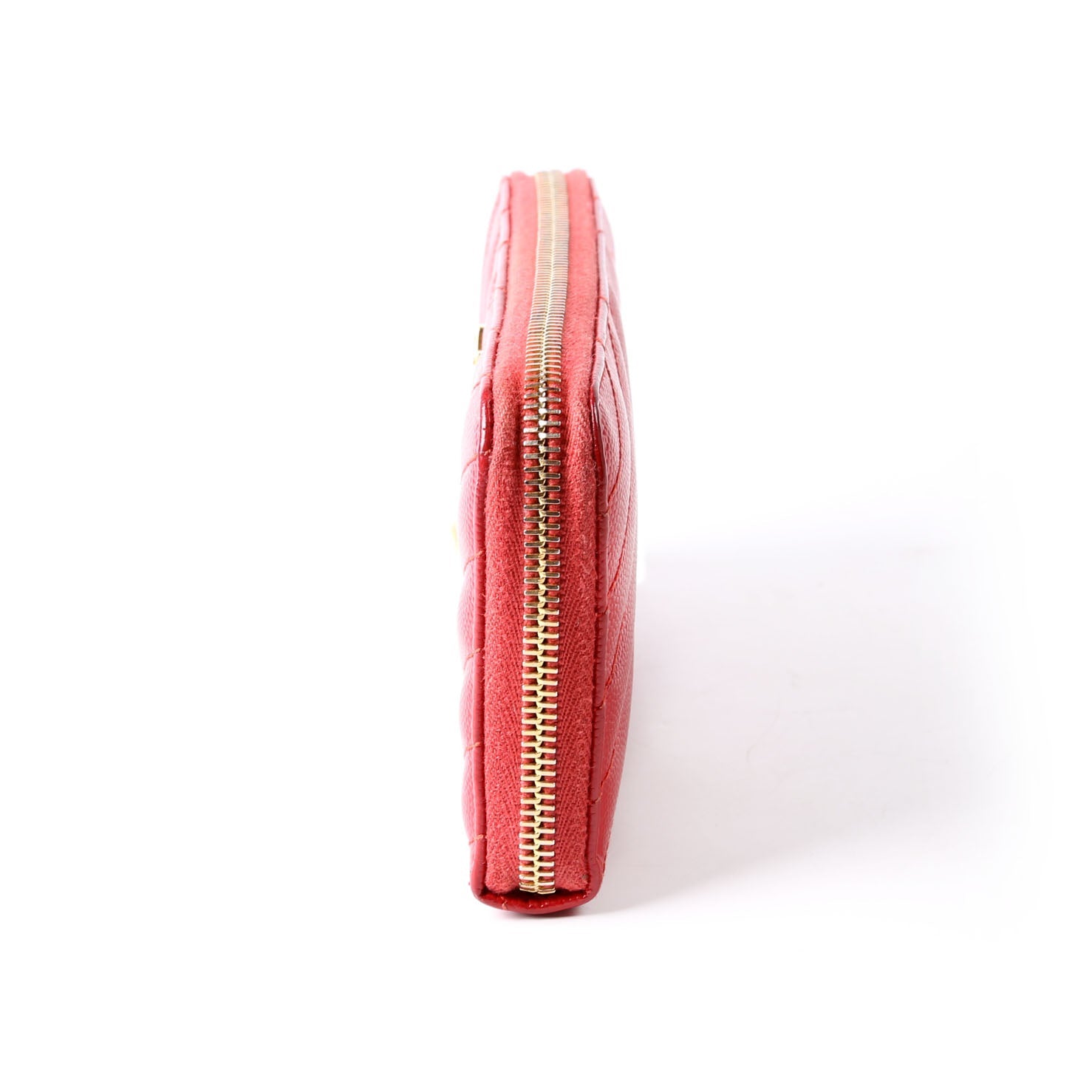 SAINT LAURENT Grain De Poudre Zip Around Wallet 358094 Red