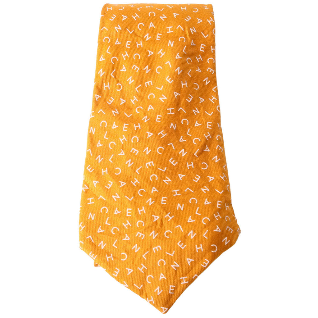 Script Logo Silk Tie Ochre