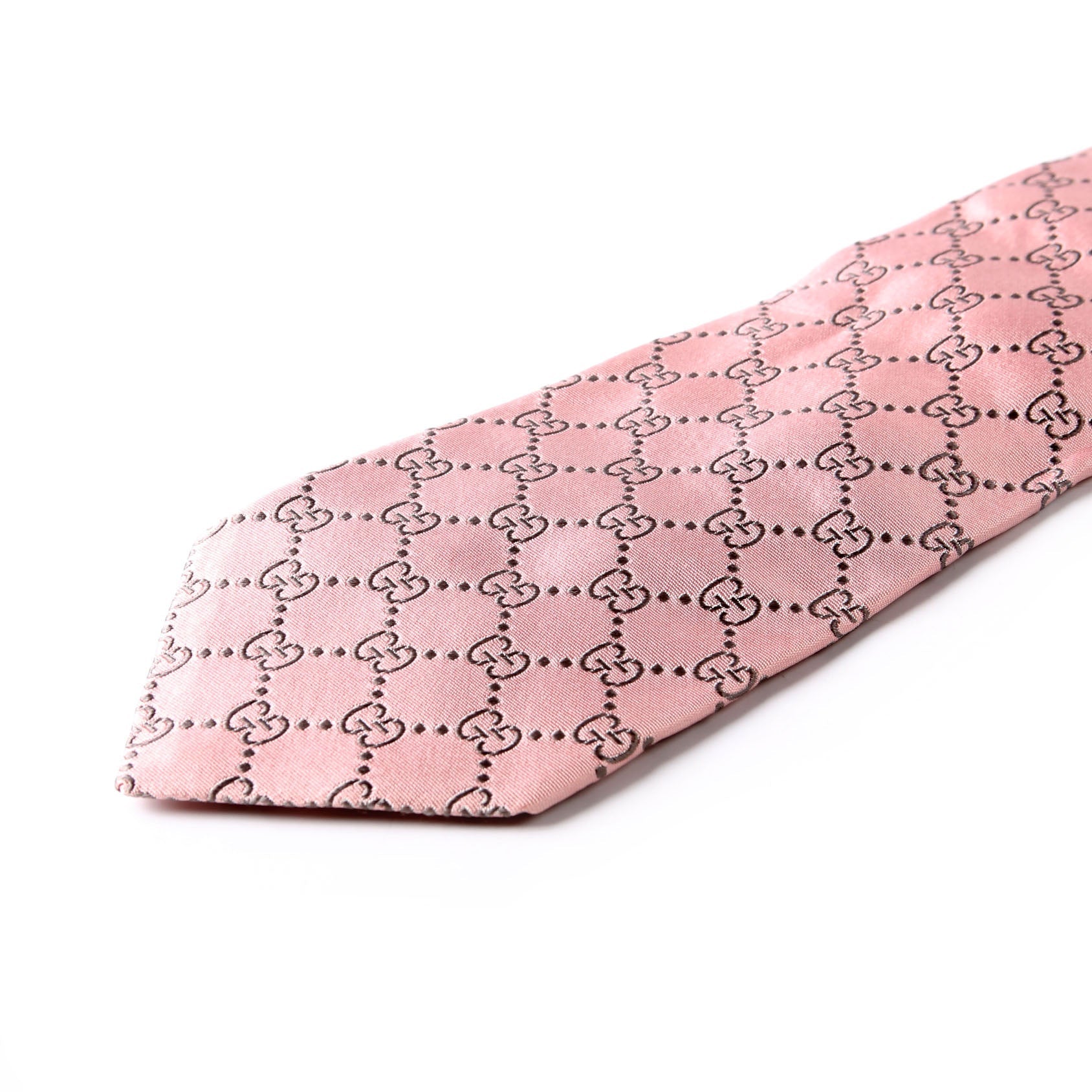 GG Silk Tie Pink/Grey