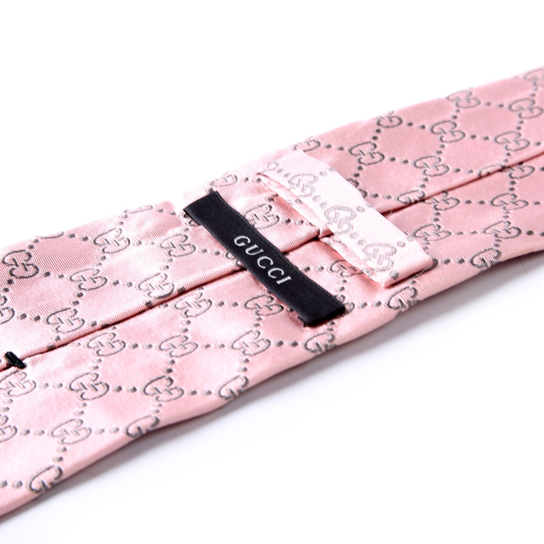 GG Silk Tie Pink/Grey