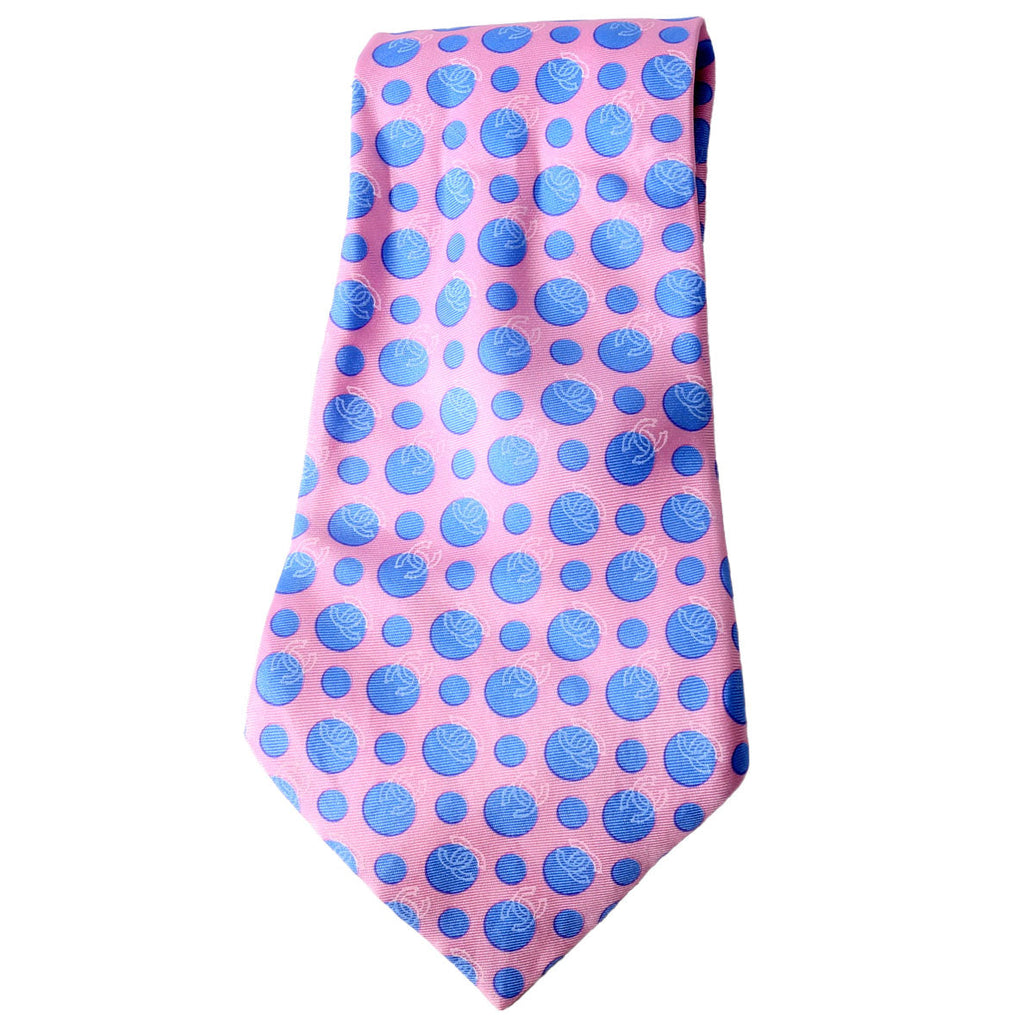 CC Polka Dot Silk Tie Pink/Blue
