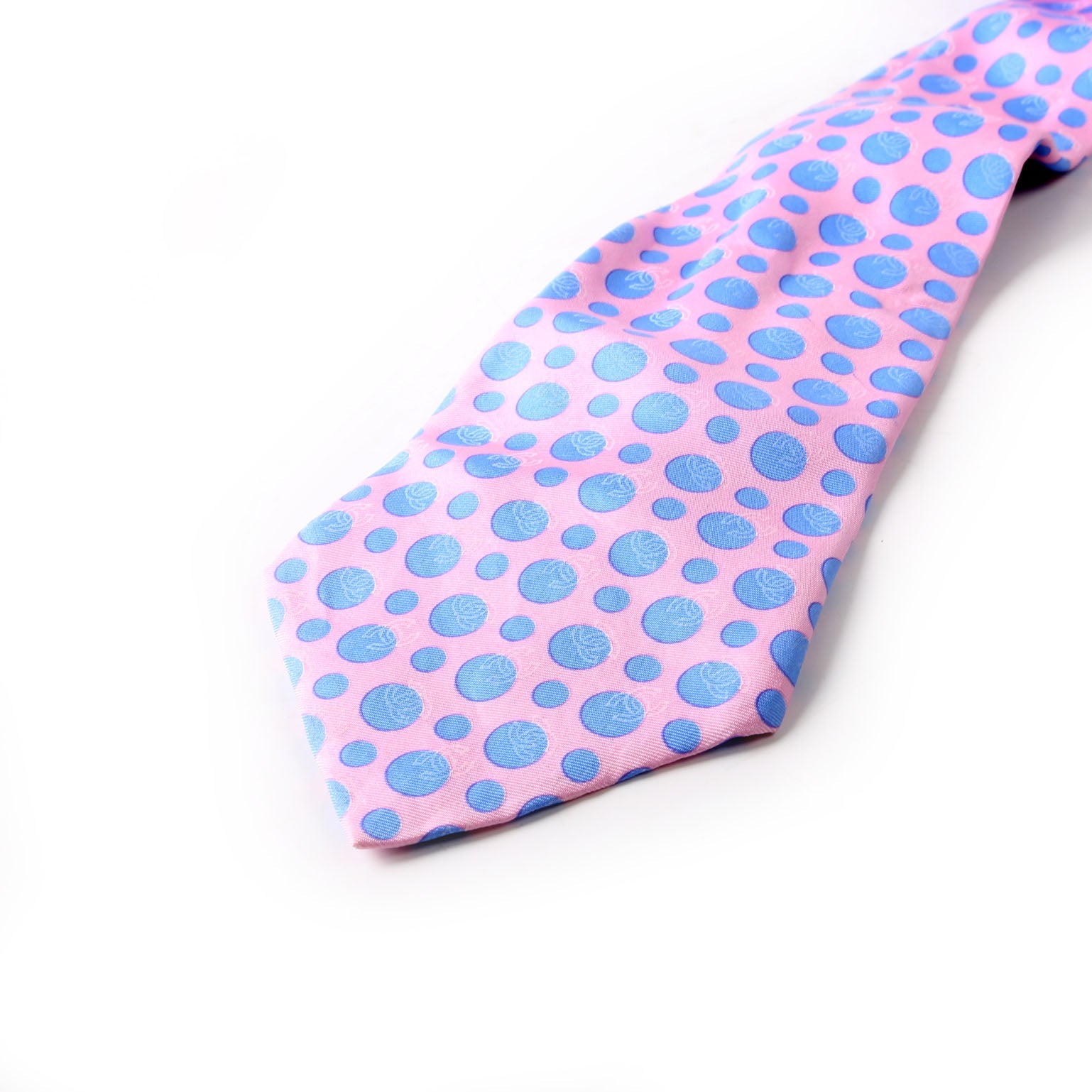 CC Polka Dot Silk Tie Pink/Blue