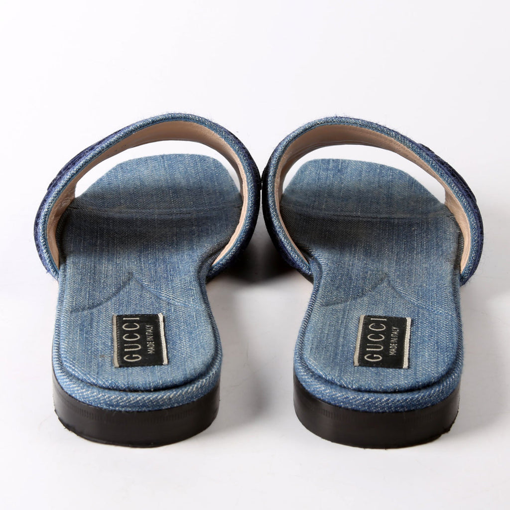 Gucci Jane Denim Slides Size 40
