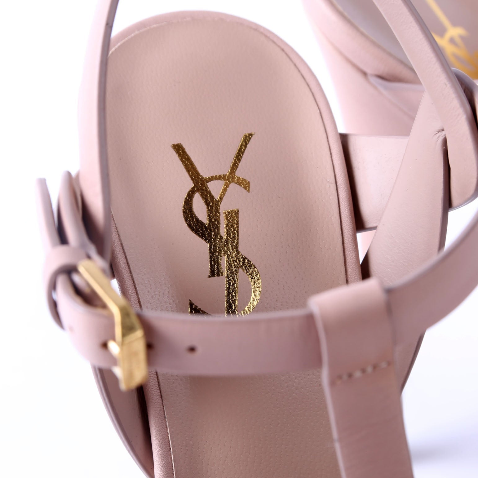SAINT LAURENT Tribute Platform Sandal Heels Size 37
