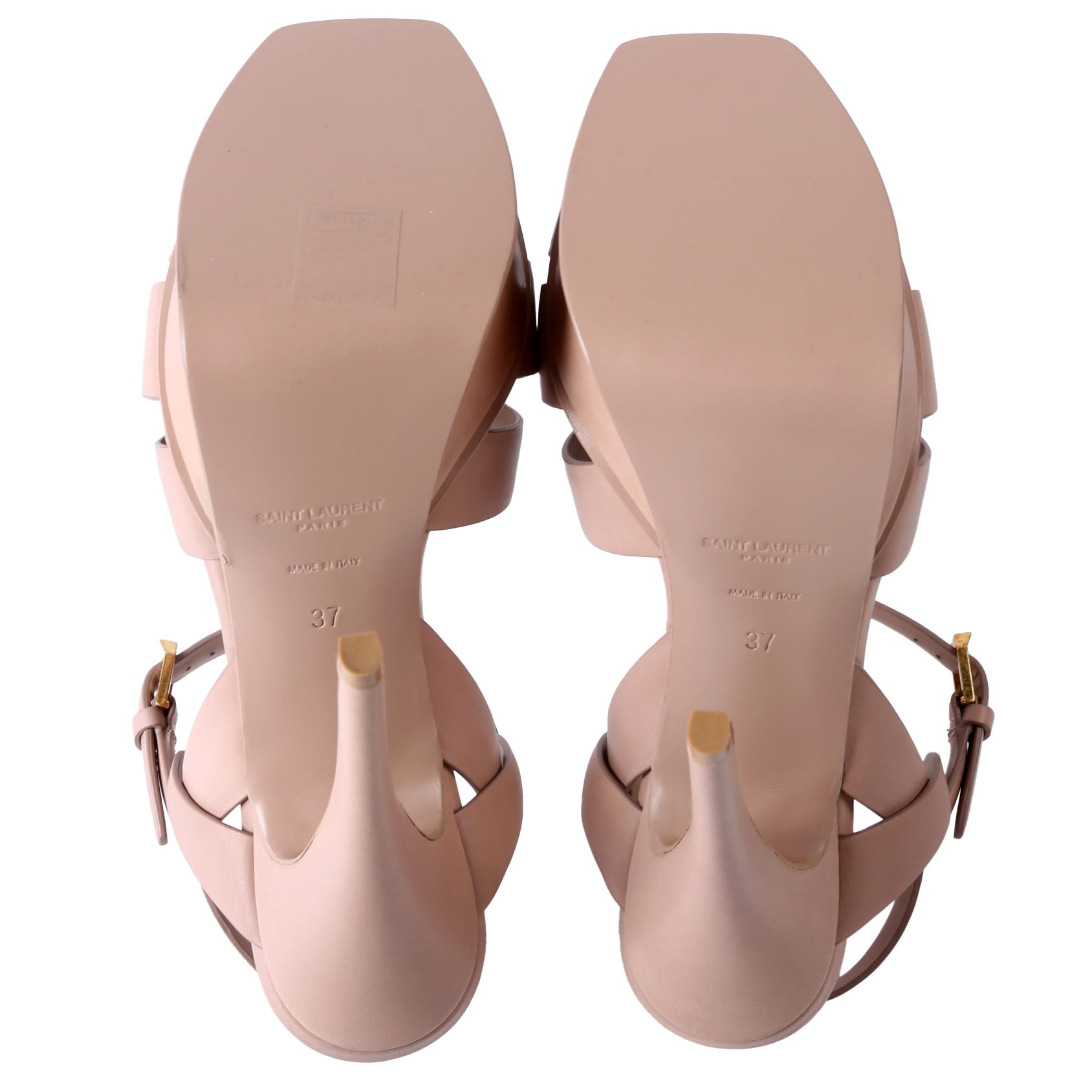 SAINT LAURENT Tribute Platform Sandal Heels Size 37