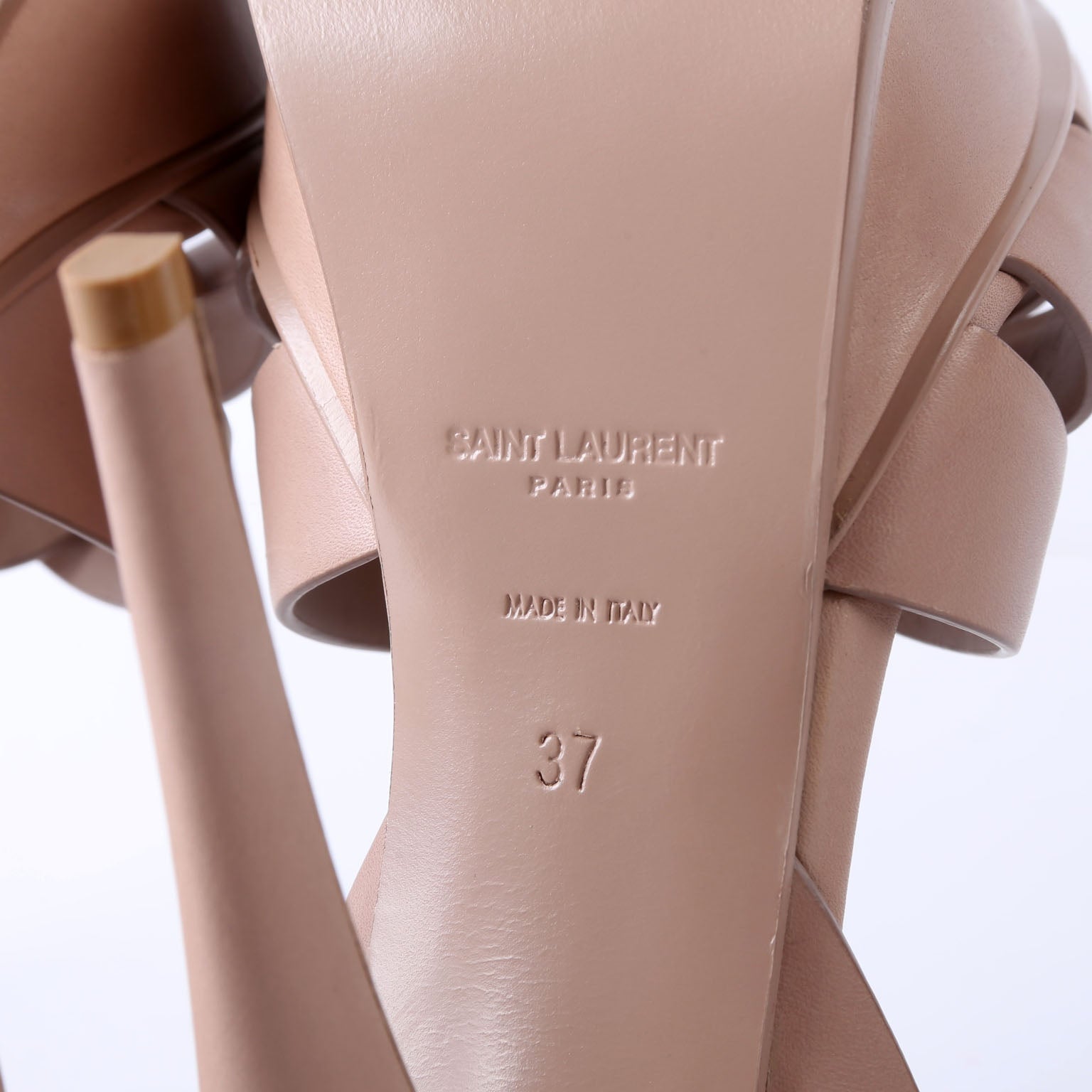 SAINT LAURENT Tribute Platform Sandal Heels Size 37