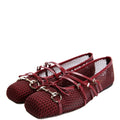 Horsebit Mesh Strappy Ballet Flats Size 40