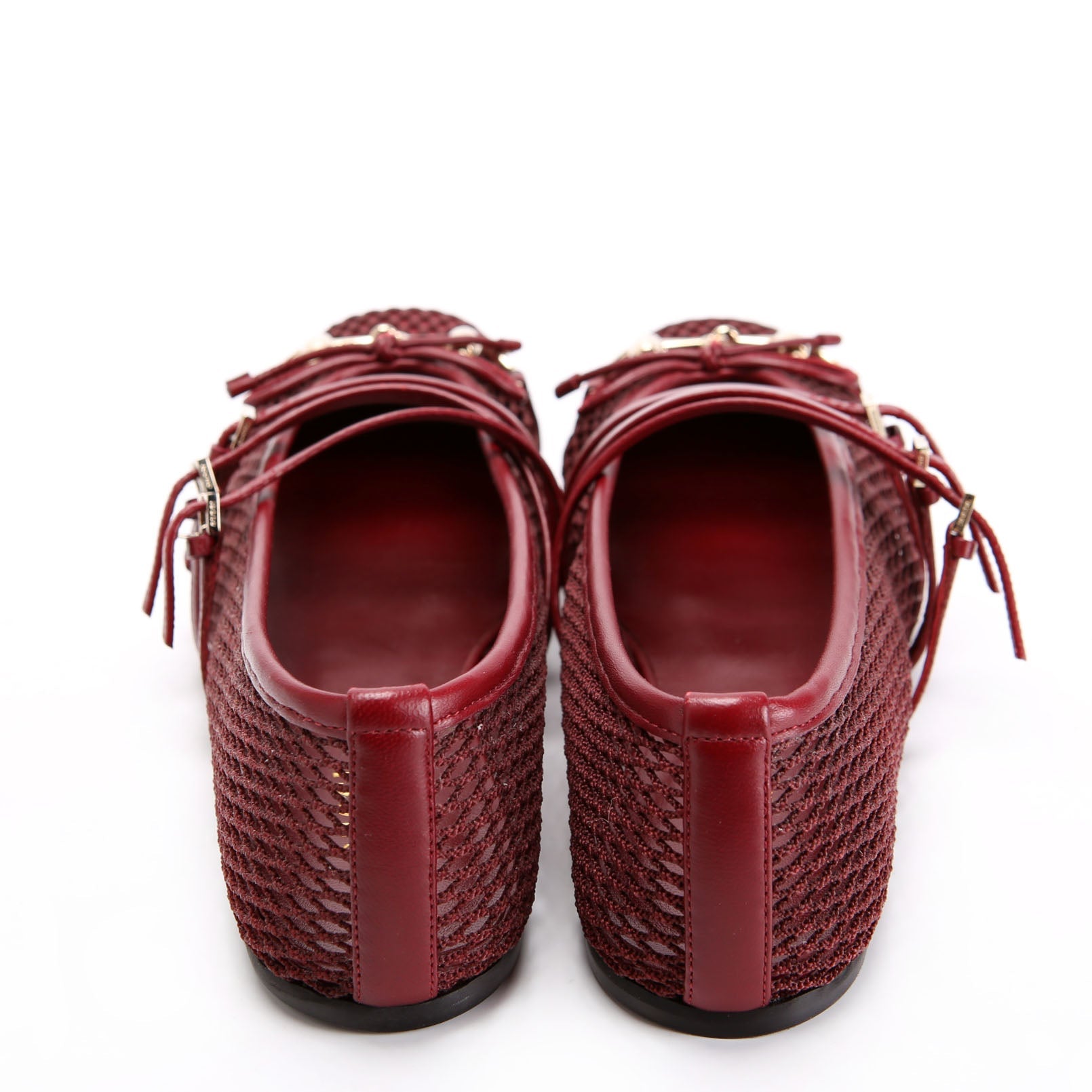 Horsebit Mesh Strappy Ballet Flats Size 40