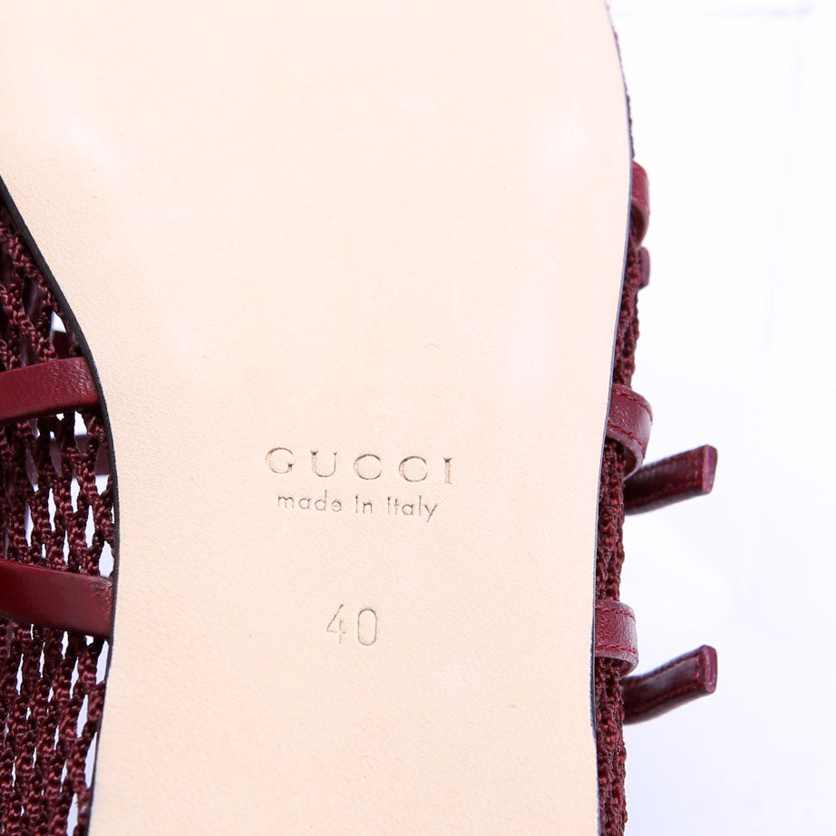 Horsebit Mesh Strappy Ballet Flats Size 40