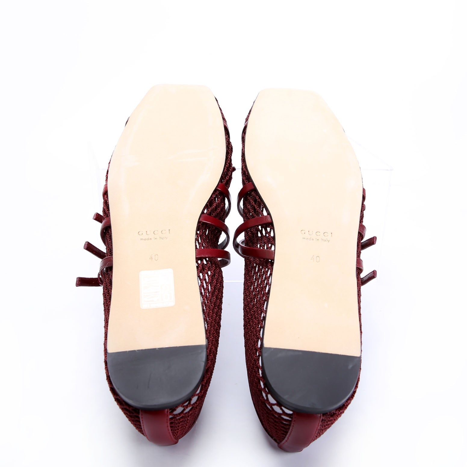 Horsebit Mesh Strappy Ballet Flats Size 40