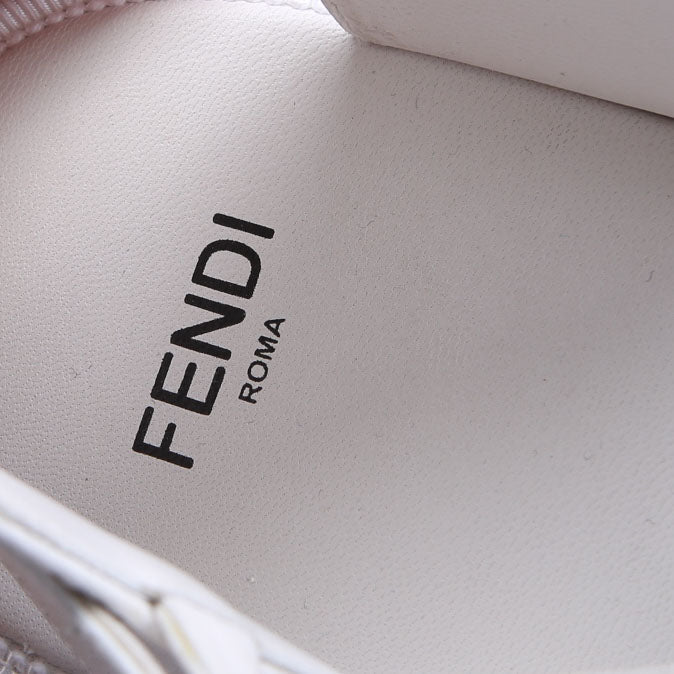 Fendi FF Embossed Nappa Platfrom Espadrilles White