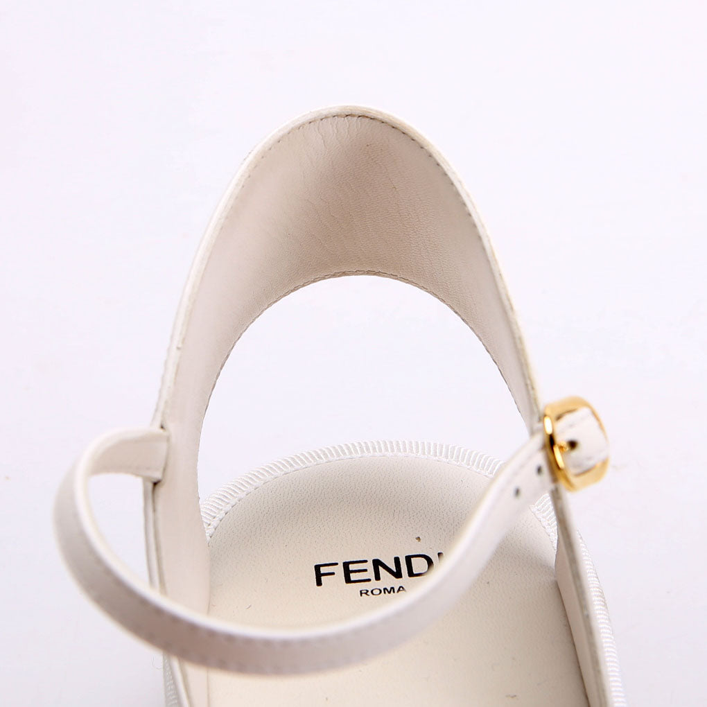 Fendi FF Embossed Nappa Platfrom Espadrilles White