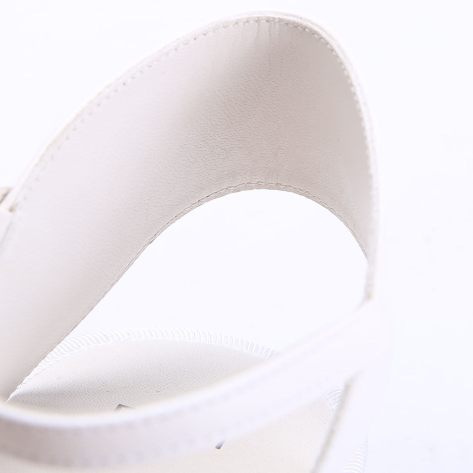Fendi FF Embossed Nappa Platfrom Espadrilles White