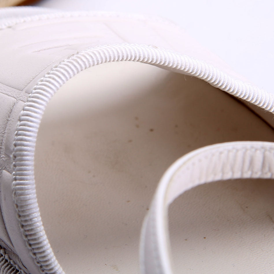 Fendi FF Embossed Nappa Platfrom Espadrilles White