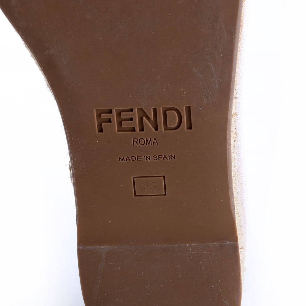 Fendi FF Embossed Nappa Platfrom Espadrilles White