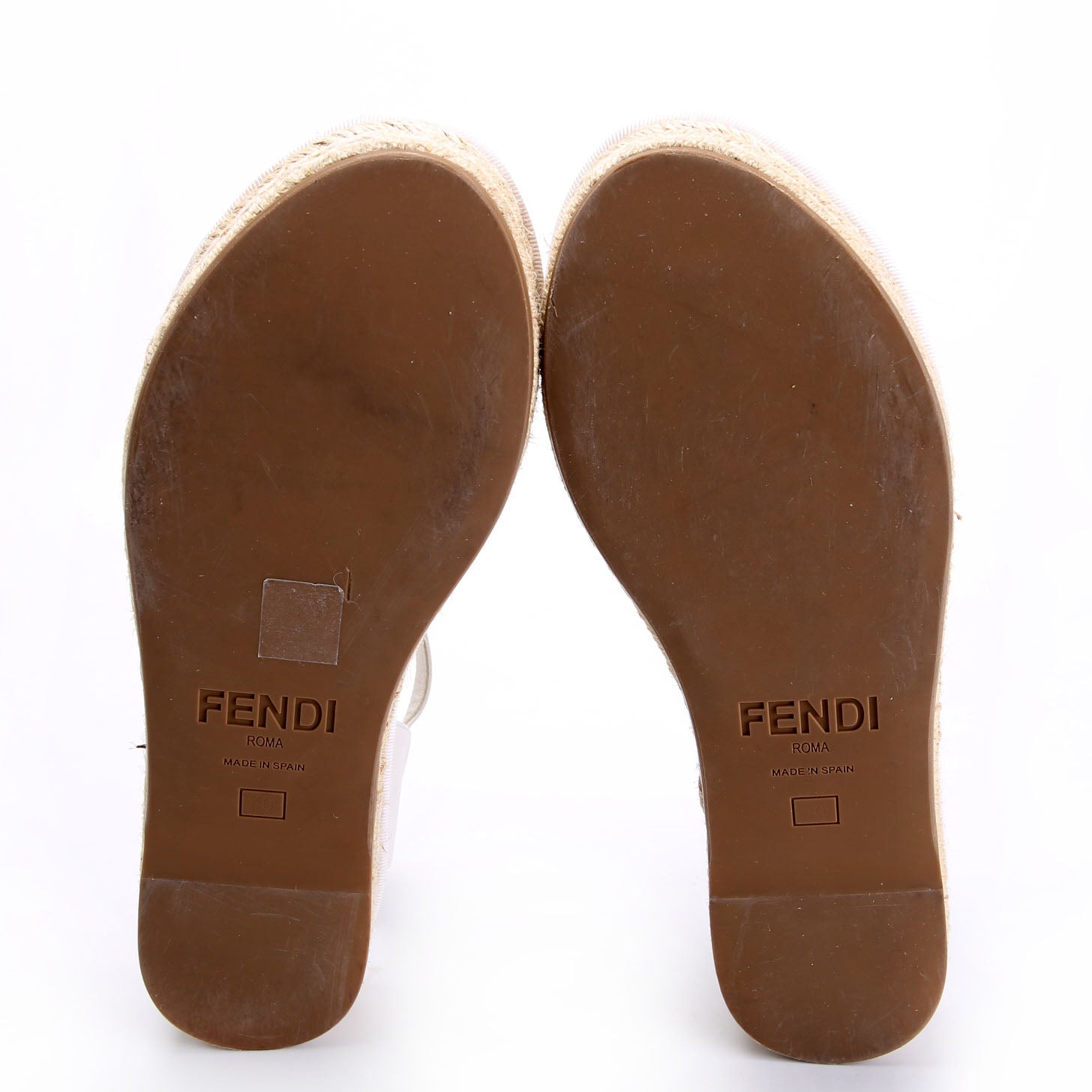 Fendi FF Embossed Nappa Platfrom Espadrilles White