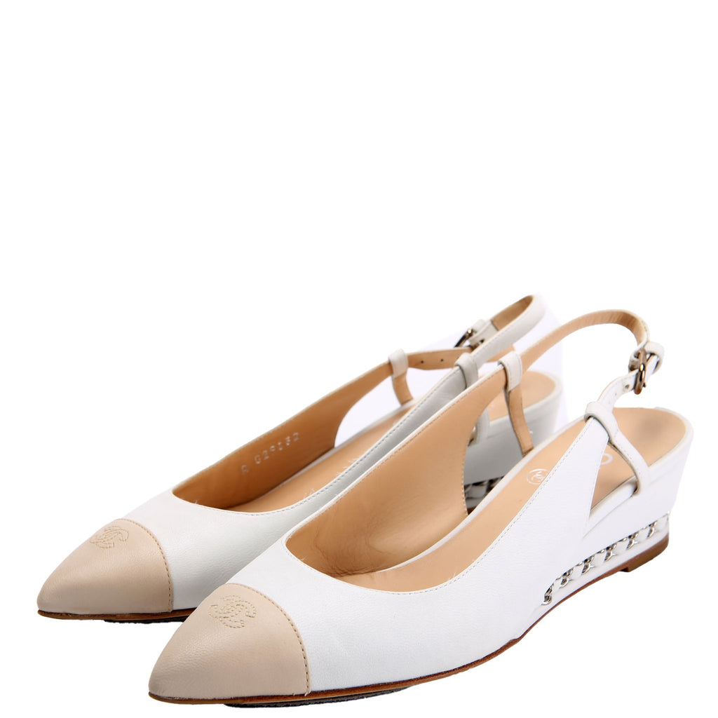 CC Cap Toe Slingback Wedges Size 35.5