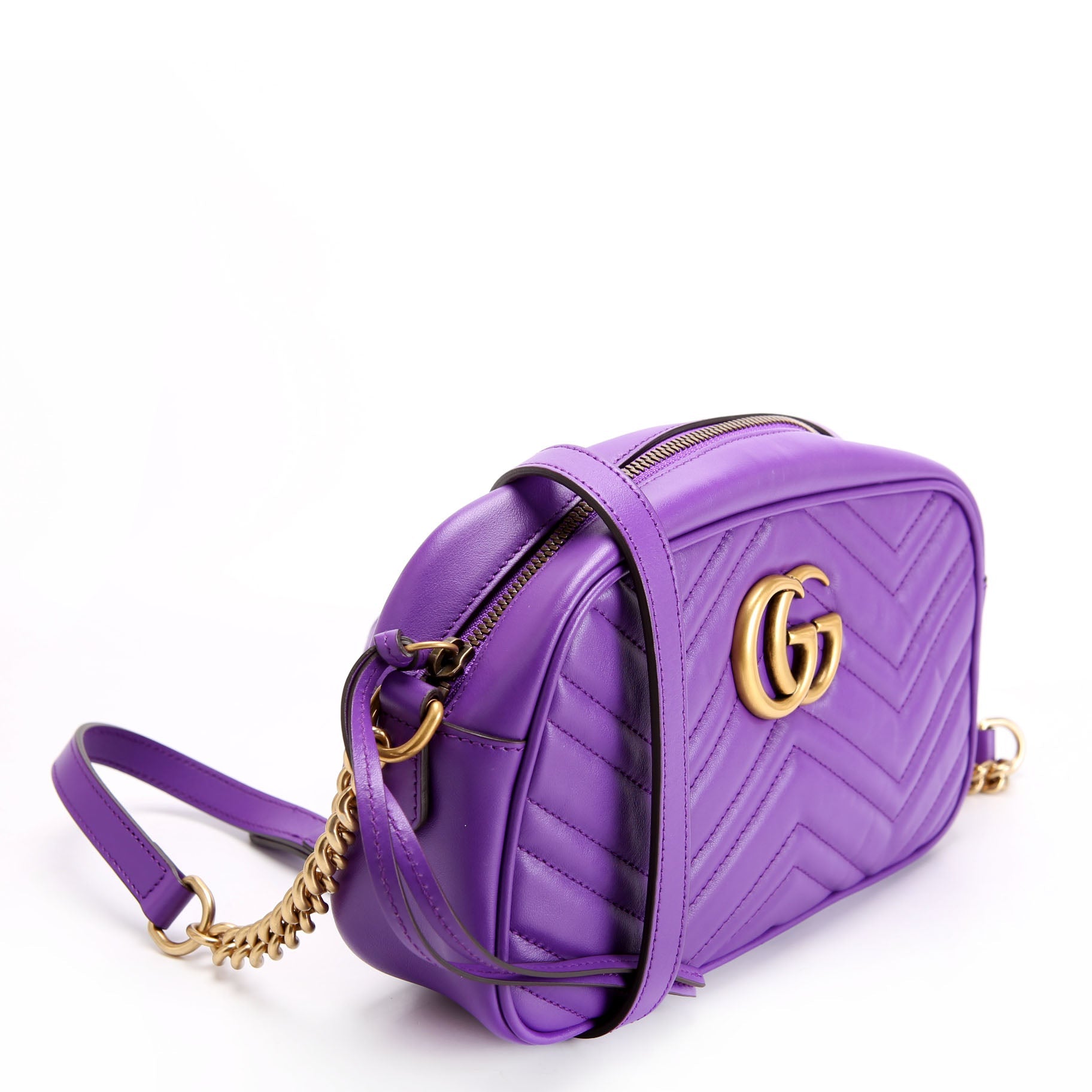 Gucci 447632 Marmont Small Leather Camera Purple