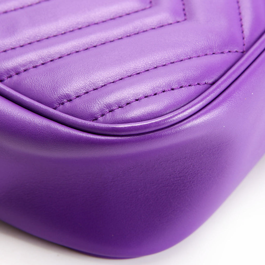 Gucci 447632 Marmont Small Leather Camera Purple