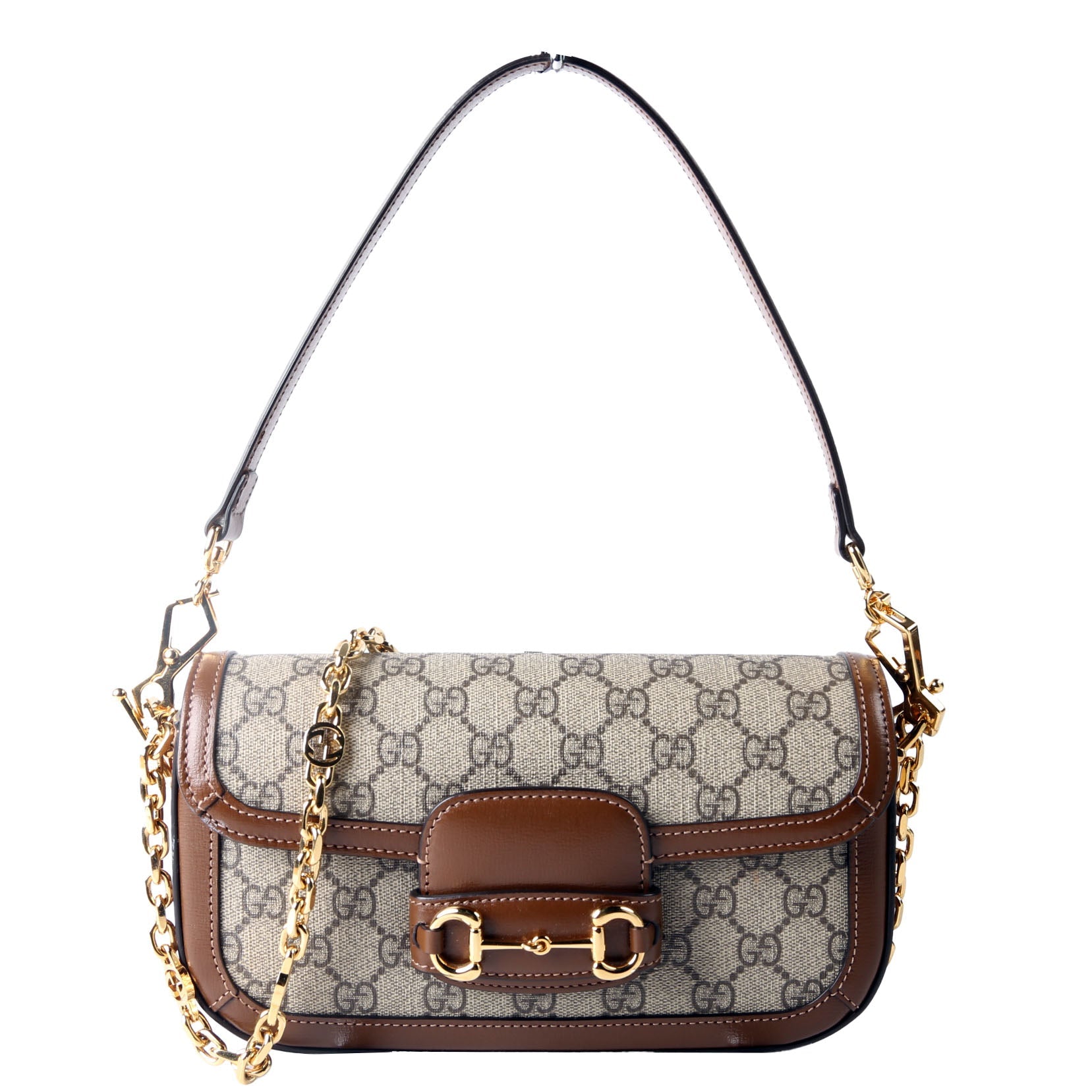 Gucci 735178 GG Supreme Horsebit 1955 Small Brown