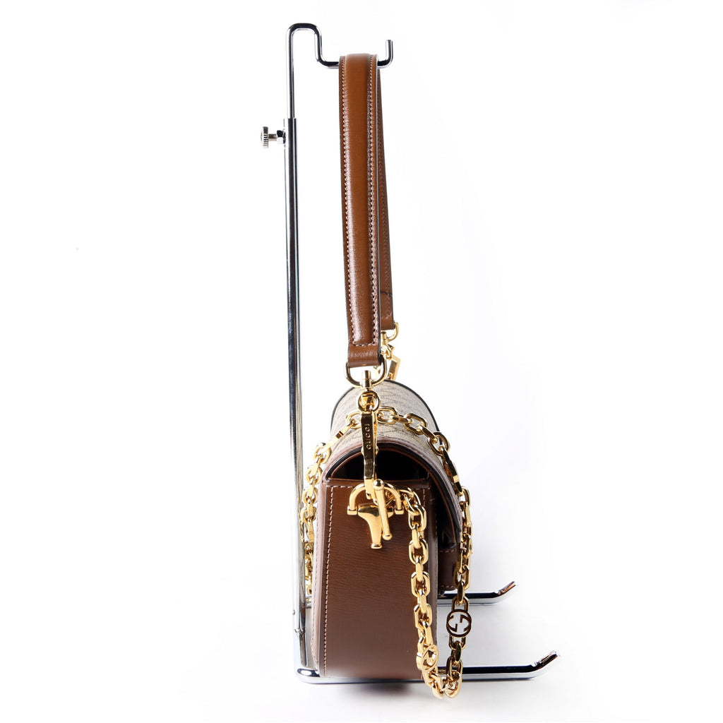 Gucci 735178 GG Supreme Horsebit 1955 Small Brown