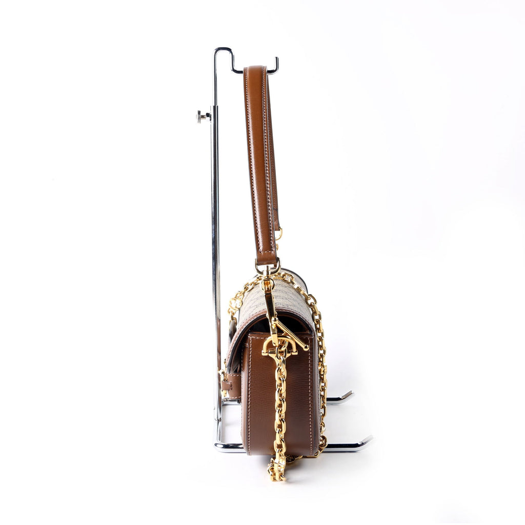Gucci 735178 GG Supreme Horsebit 1955 Small Brown