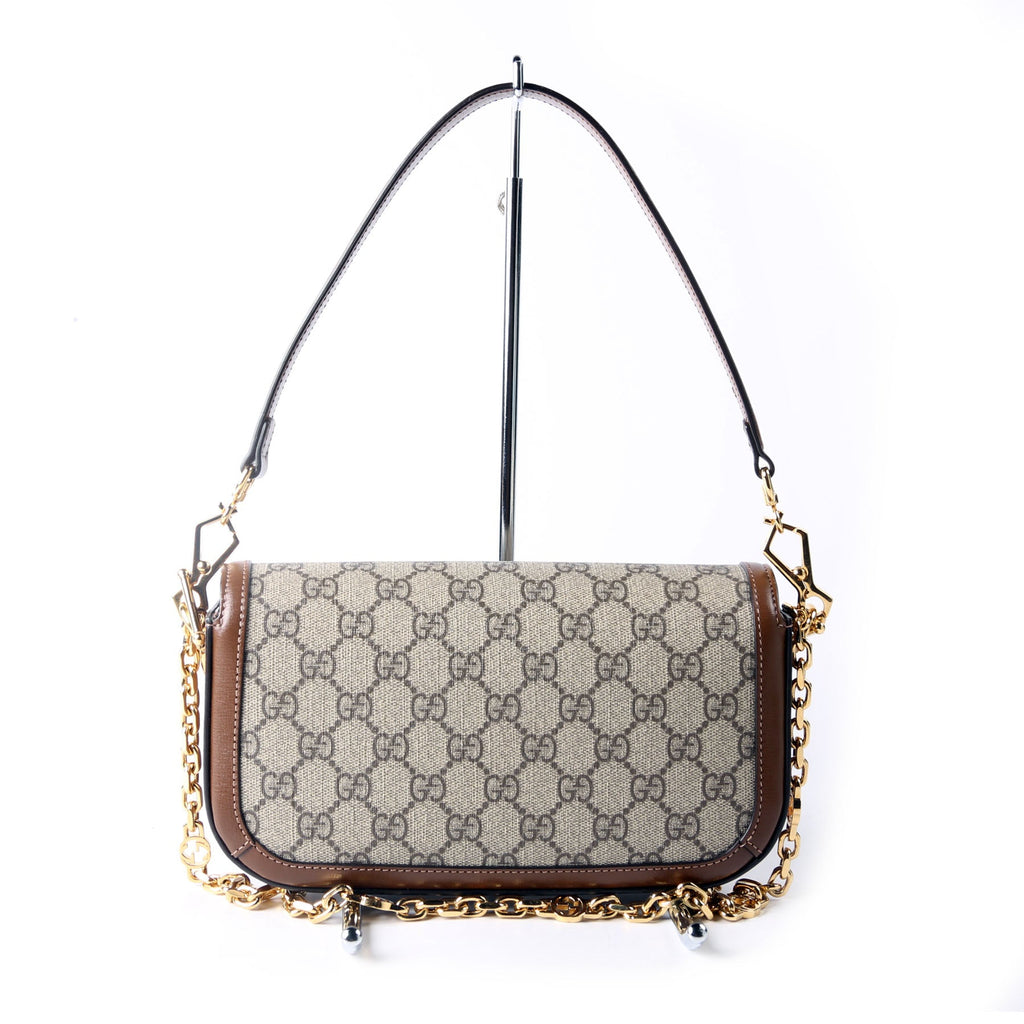 Gucci 735178 GG Supreme Horsebit 1955 Small Brown