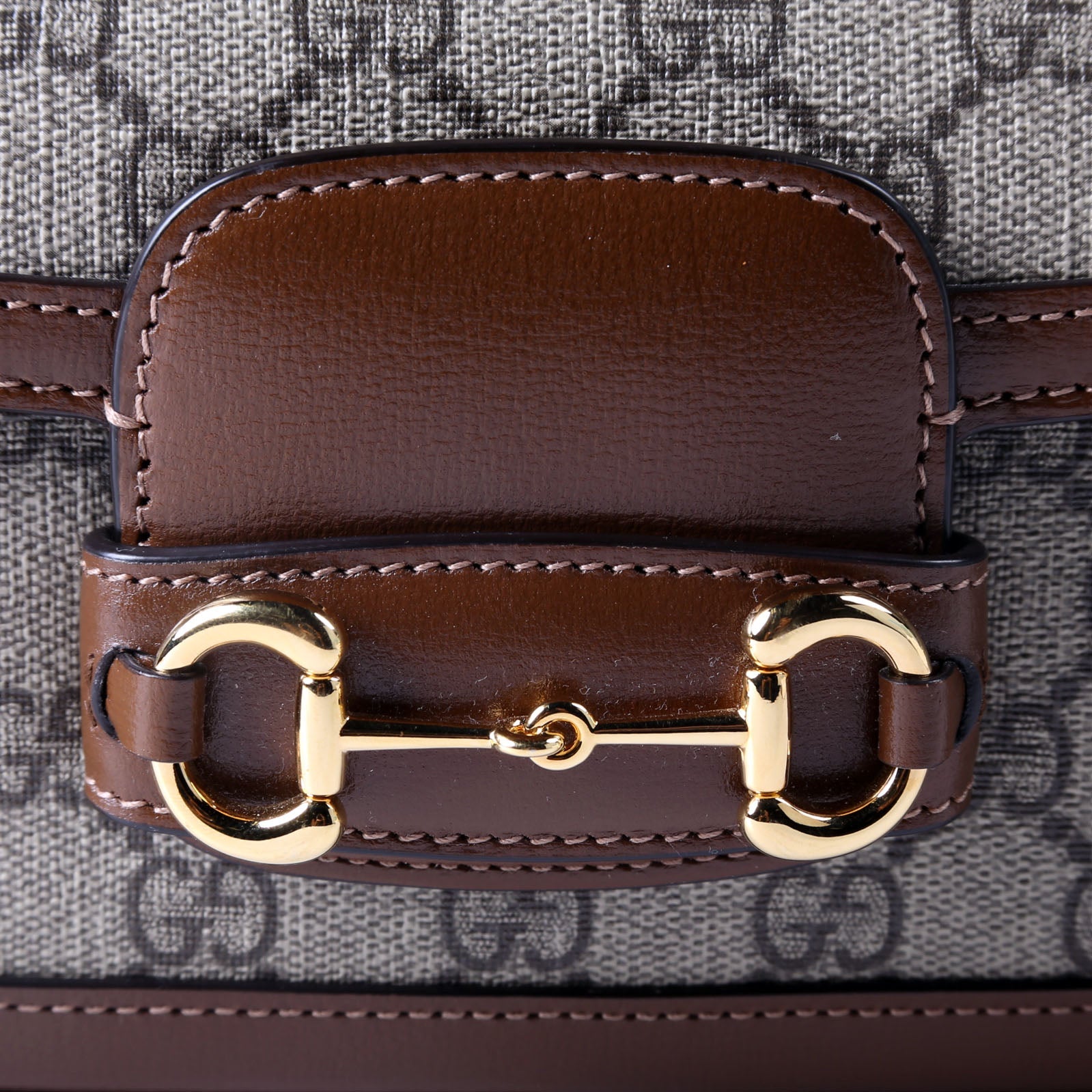 Gucci 735178 GG Supreme Horsebit 1955 Small Brown