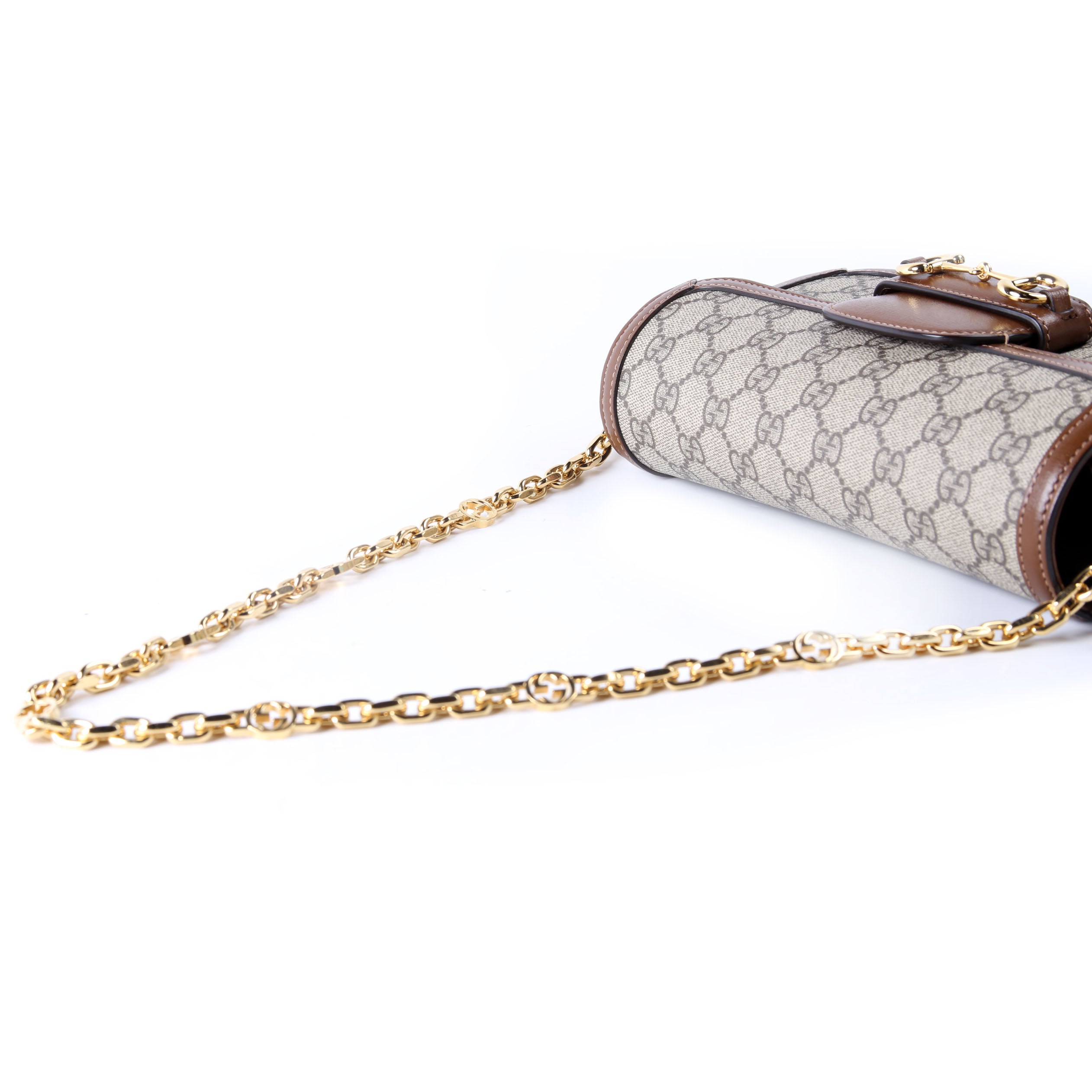 Gucci 735178 GG Supreme Horsebit 1955 Small Brown