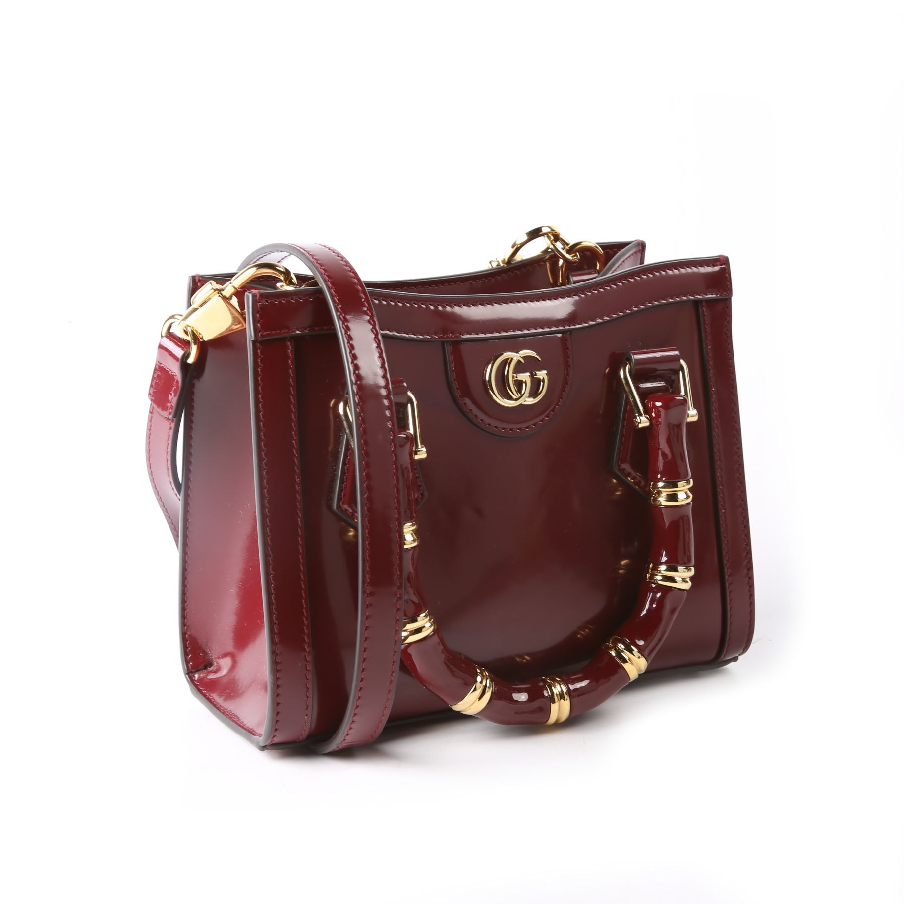 Gucci 832936 Diana Mini Tote Patent Red