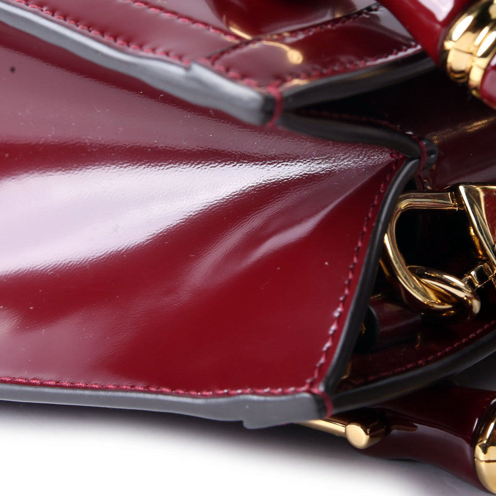 Gucci 832936 Diana Mini Tote Patent Red
