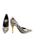 Gucci Vittoria Python Print Pumps Size 41 Beige/Black