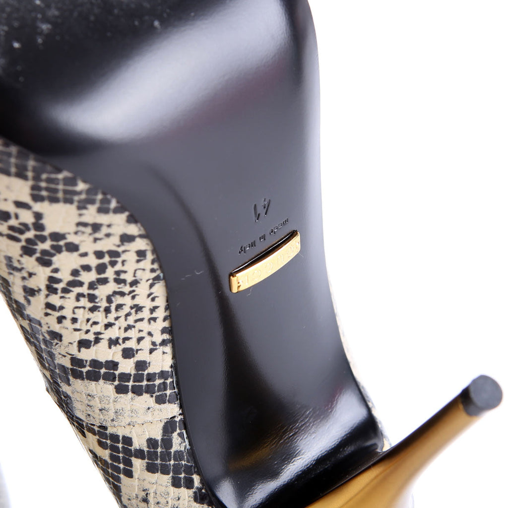 Gucci Vittoria Python Print Pumps Size 41 Beige/Black