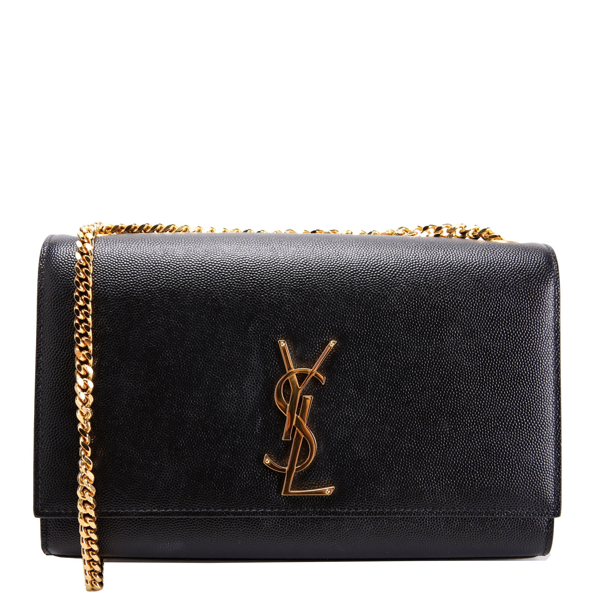 SAINT LAURENT Kate Satchel Grain Medium 364021 Black
