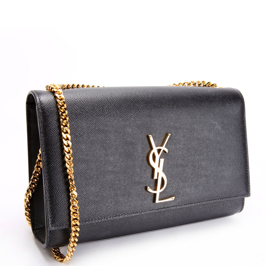 SAINT LAURENT Kate Satchel Grain Medium 364021 Black