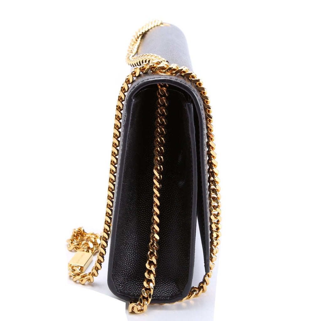 SAINT LAURENT Kate Satchel Grain Medium 364021 Black