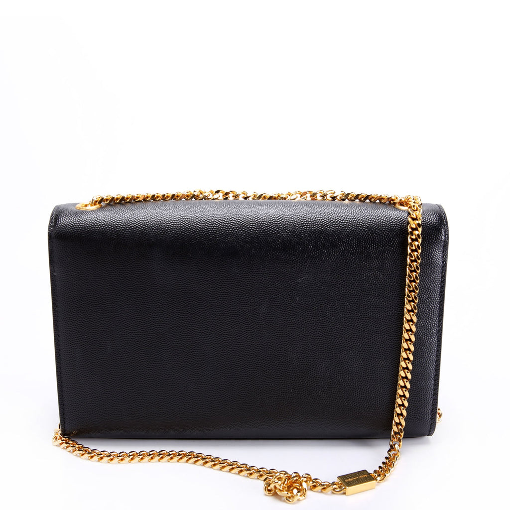 SAINT LAURENT Kate Satchel Grain Medium 364021 Black