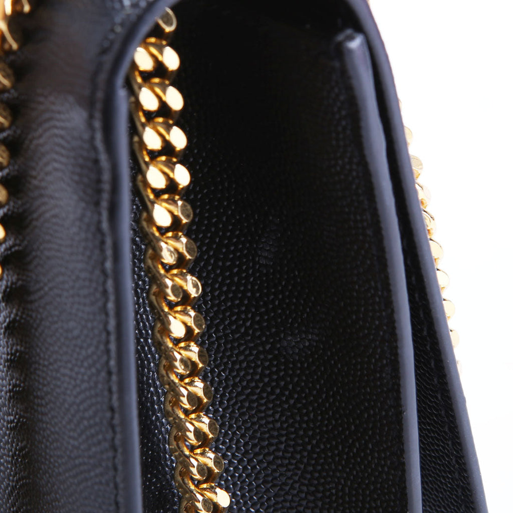 SAINT LAURENT Kate Satchel Grain Medium 364021 Black