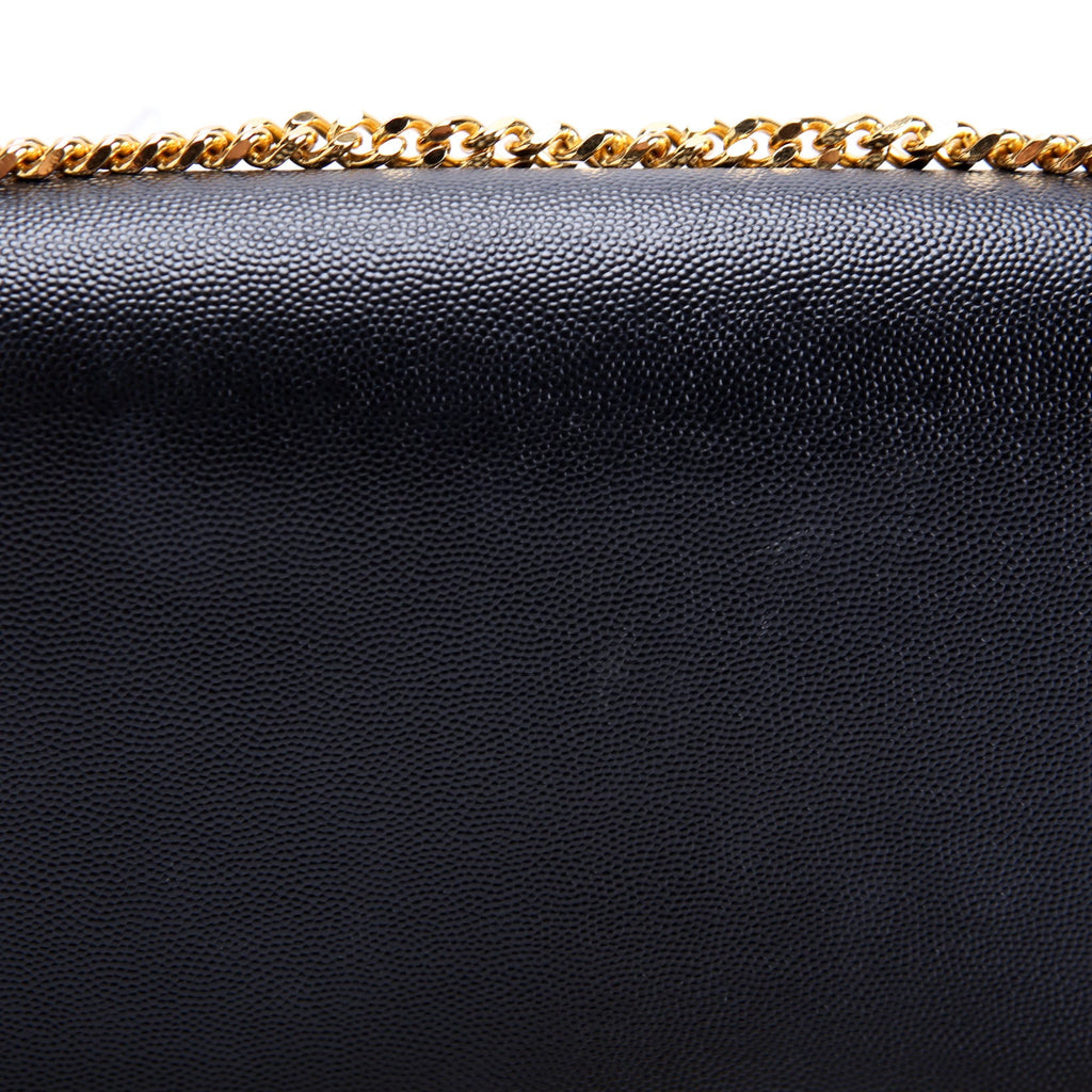 SAINT LAURENT Kate Satchel Grain Medium 364021 Black