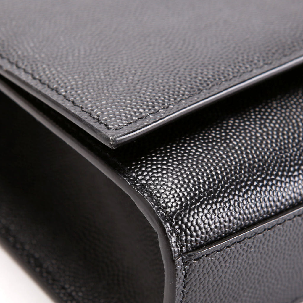 SAINT LAURENT Kate Satchel Grain Medium 364021 Black