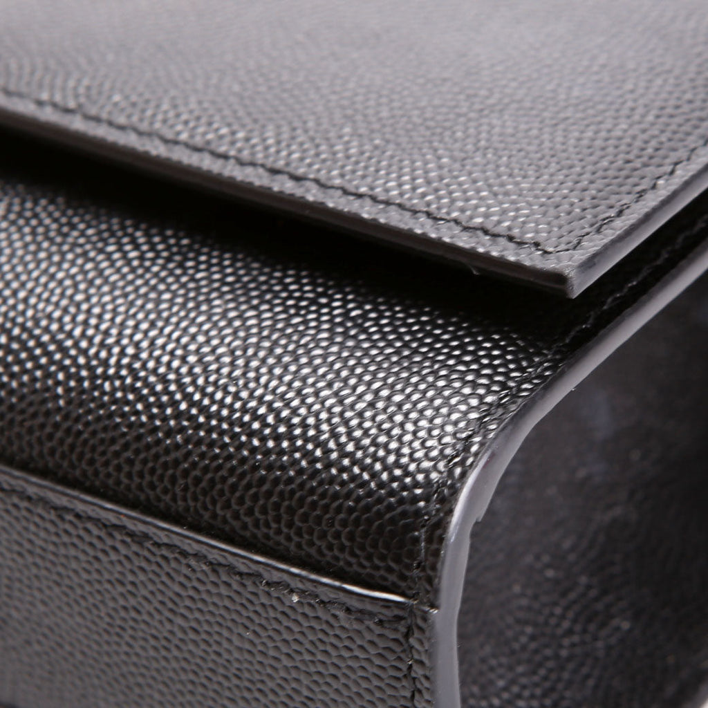 SAINT LAURENT Kate Satchel Grain Medium 364021 Black