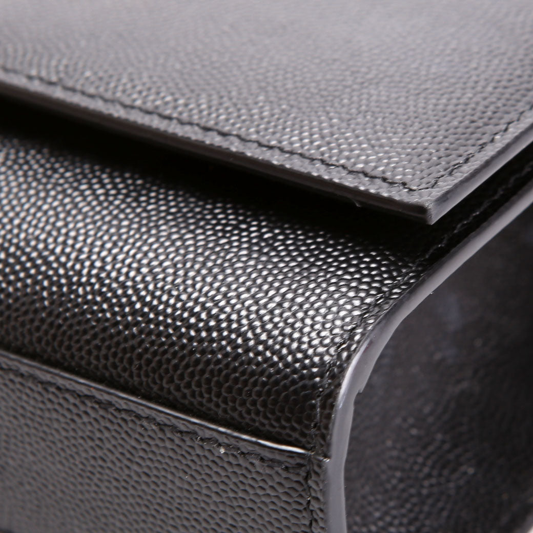SAINT LAURENT Kate Satchel Grain Medium 364021 Black