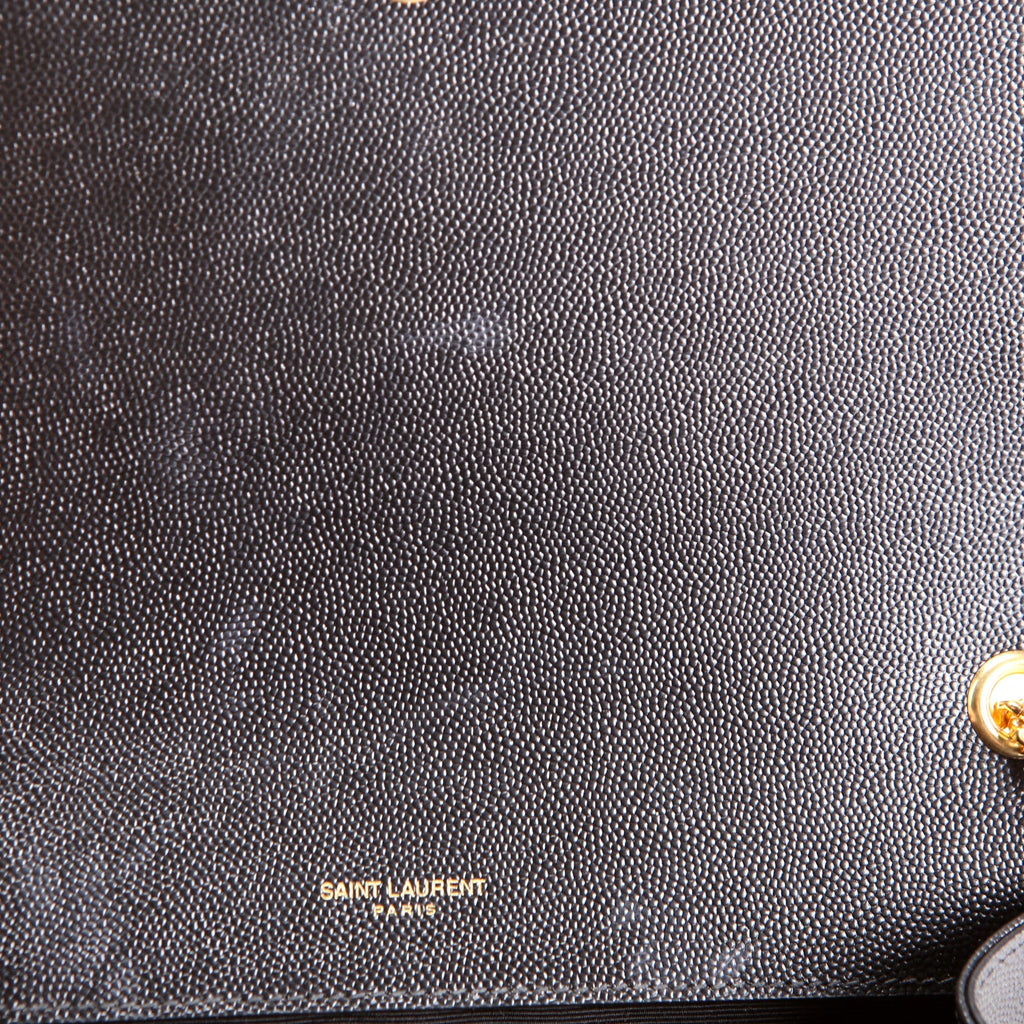 SAINT LAURENT Kate Satchel Grain Medium 364021 Black
